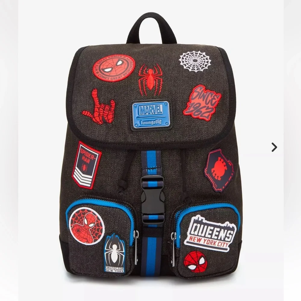 Loungefly Marvel Spider-Man Icons Patches Mini Backpack - BoxLunch Exclusive